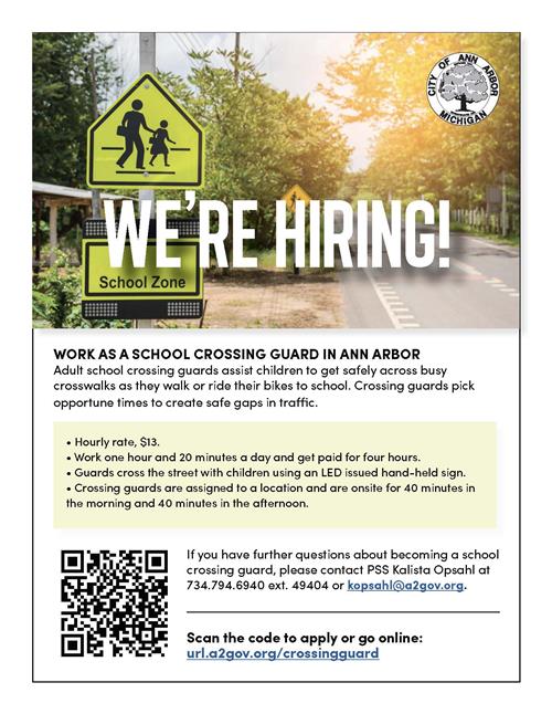 Now Hiring Crossing Guards
