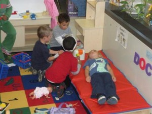 preschoolers playing doctor